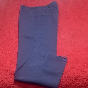 Lee Custom Fit Collection PreOwned Navy Work Pants-Leg Hems are WornTorn-W36XL34